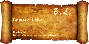 Brauer Lehel névjegykártya